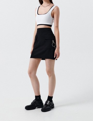 Fusta CROPP, negru, XS