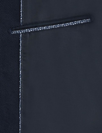 Sacou slim fit din bumbac structurat, albastru, 44