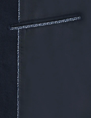 Sacou slim fit din bumbac structurat, albastru, 44