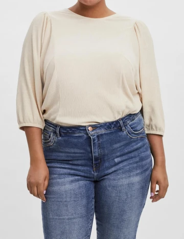 Bluza Vero Moda Curve, crem, M-46/48