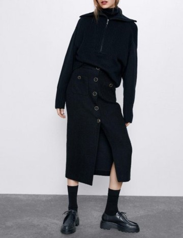 Fusta Zara, negru, XS