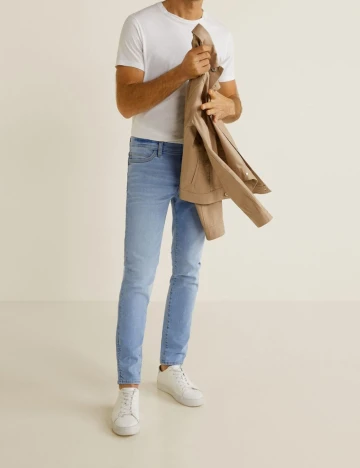 Blugi Jude skinny spalati deschis, albastru deschis, 36 Albastru