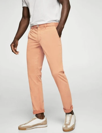 Chino slim-fit din bumbac, maro-tutun, 36