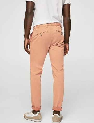 Chino slim-fit din bumbac, maro-tutun, 36