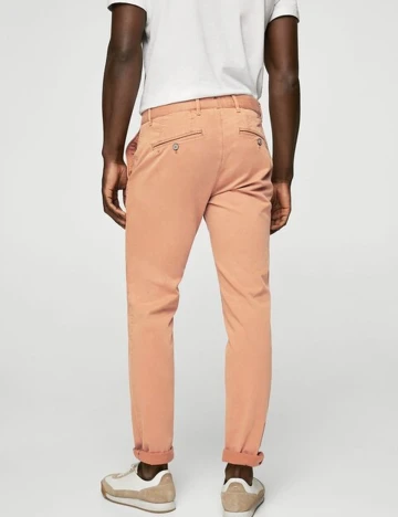 Chino slim-fit din bumbac, maro-tutun, 36
