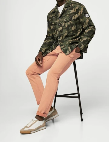 Chino slim-fit din bumbac, maro-tutun, 36