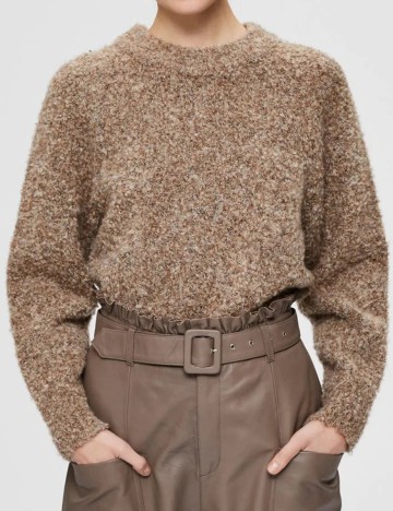 Pulover Selected Femme, maro, XXL