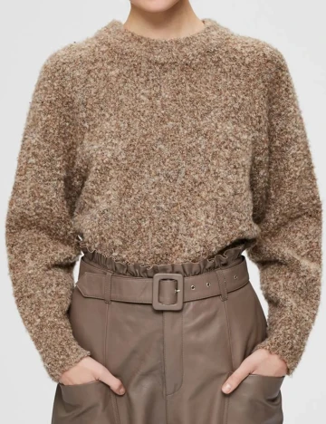 Pulover Selected Femme, maro, XXL