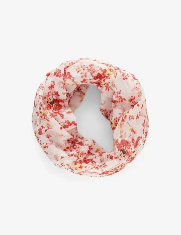 Esarfa circulara Pieces, roz, ONE SIZE