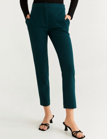 Pantaloni Mango, verde, 34