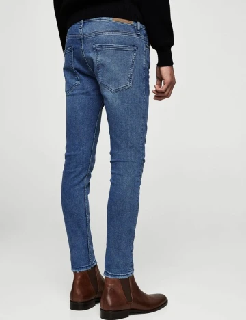 Blugi Jude skinny spalati medii, albastru mediu, 36