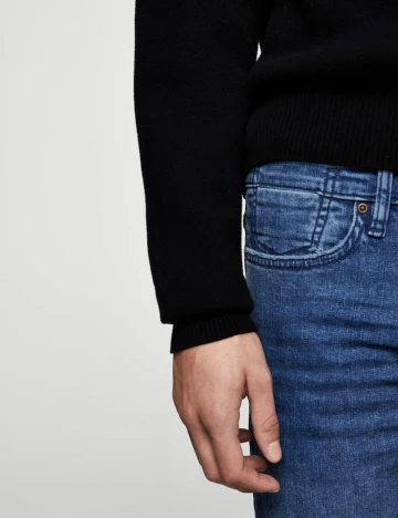 Blugi Jude skinny spalati medii, albastru mediu, 36