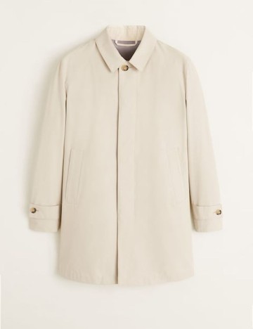 Trenci din bumbac uni, bej foarte deschis, XS