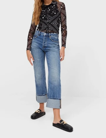 Camasa Stradivarius, negru, XS