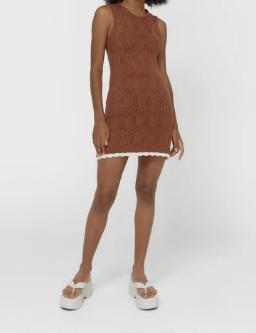 Rochie scurta Stradivarius, maro, XS