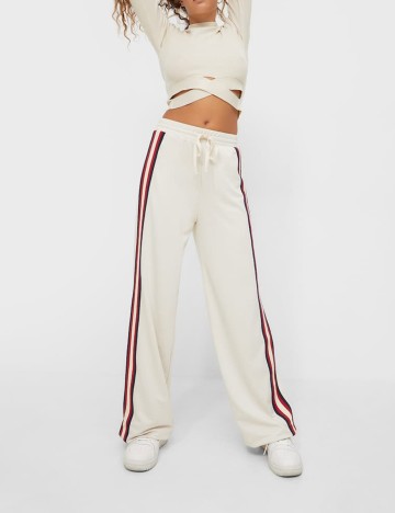 Pantaloni Stradivarius, crem, XS