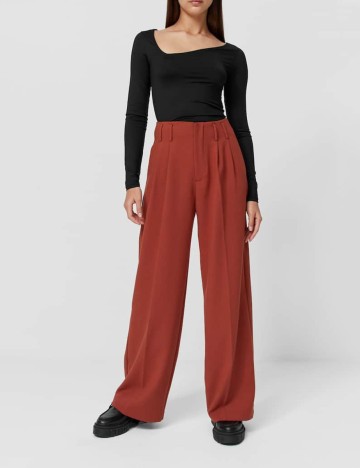 Pantaloni Stradivarius, caramiziu, 40