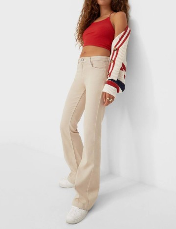 Pantaloni Stradivarius, bej, 42