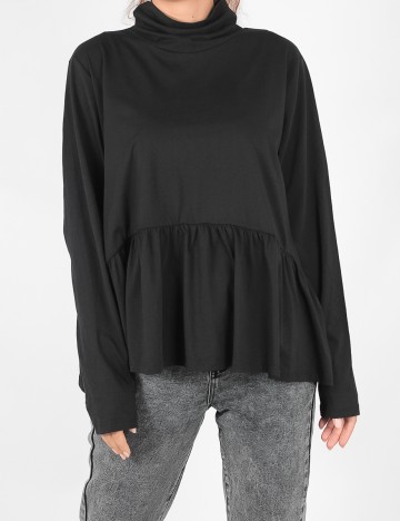 Bluza Pieces Plus Size, negru