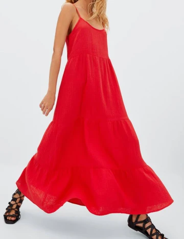 Rochie lunga Stradivarius, rosu, L