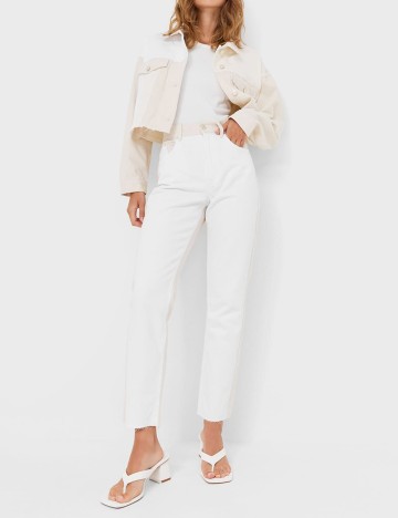 Blugi Stradivarius, alb/crem, 32