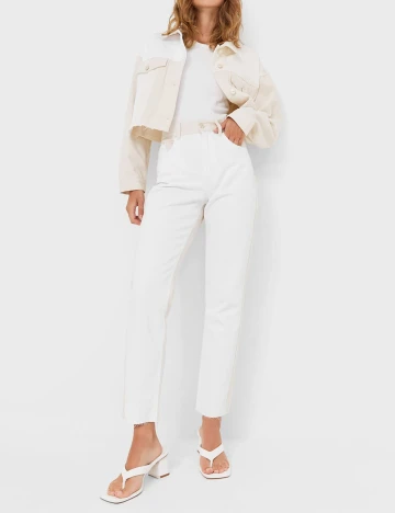 Blugi Stradivarius, alb/crem, 32 Alb