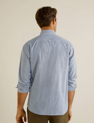 Camasa regular fit din bumbac cu dungi, bleumarin inchis, XXS
