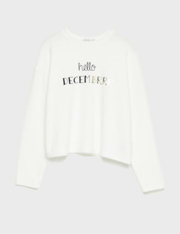 Bluza Stradivarius, alb, S