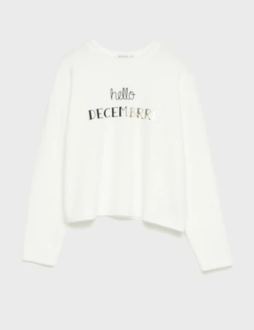 Bluza Stradivarius, alb, S