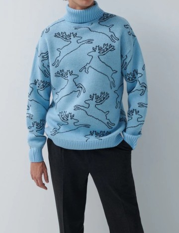 Pulover House Brand, albastru, L