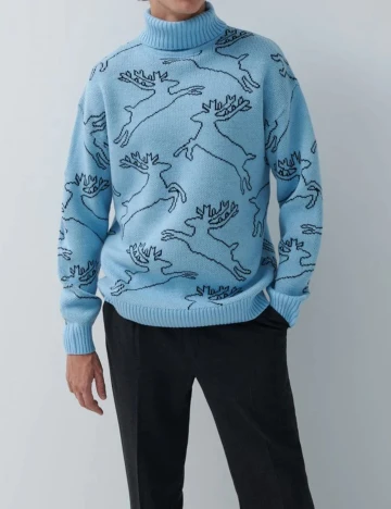Pulover House Brand, albastru, L