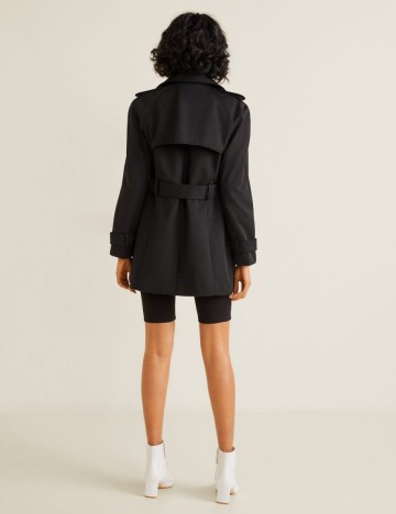 Impermeabil cu fermoar, negru, XS