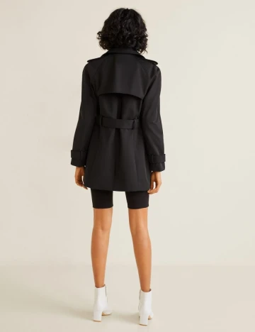 Impermeabil cu fermoar, negru, XS