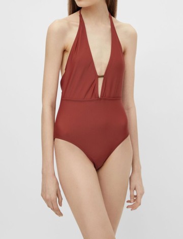 Costum de baie Pieces, maro, M