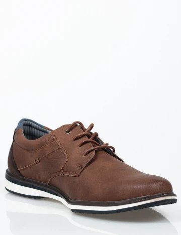 Pantofi Checker by Bristol, maro, 43 Maro
