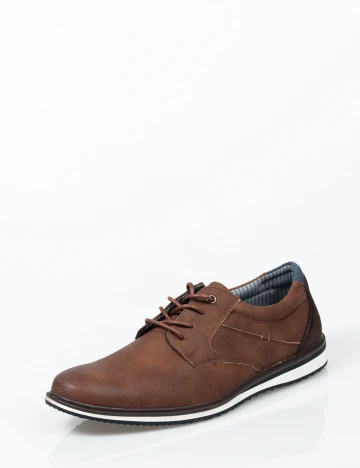 Pantofi Checker by Bristol, maro, 43 Maro