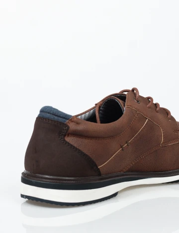 Pantofi Checker by Bristol, maro, 43 Maro