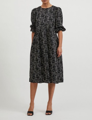 Rochie medie Vila, negru, 38