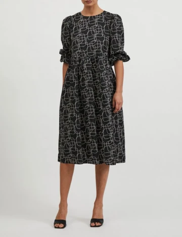 Rochie medie Vila, negru, 38