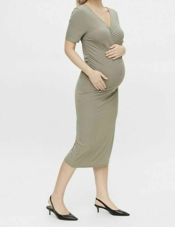 Rochie medie Mamalicious, kaki, XL