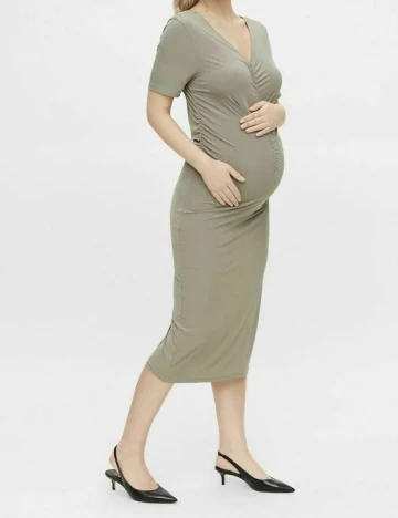 Rochie medie Mamalicious, kaki, XL Verde