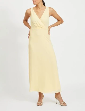 Rochie medie Vila, galben, 40