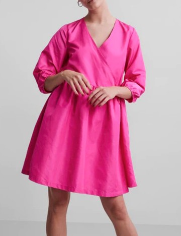 Rochie scurta Pieces, roz neon, XS