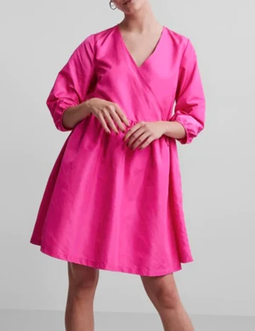 Rochie scurta Pieces, roz neon, XS