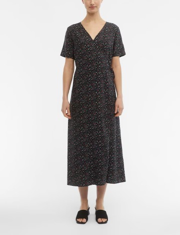 Rochie lunga Object, negru floral