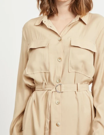 Rochie medie Vila, bej, 36