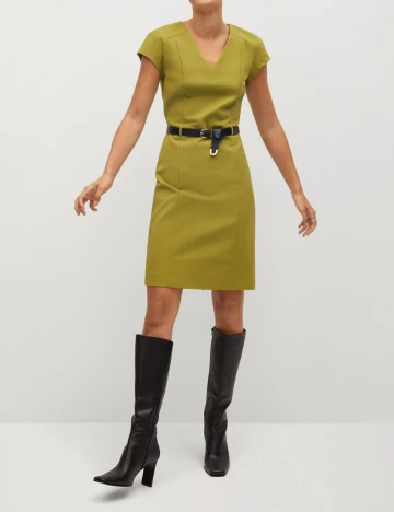 Rochie Scurta Mango, verde oliv, XL Verde
