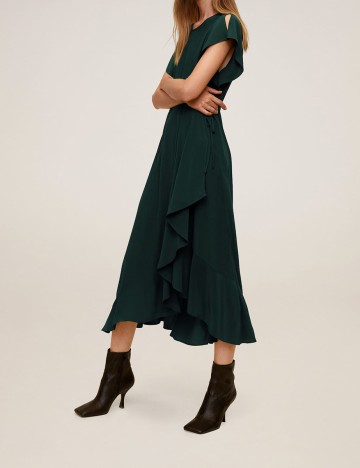 Rochie medie Mango, verde, M