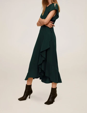 Rochie medie Mango, verde, M