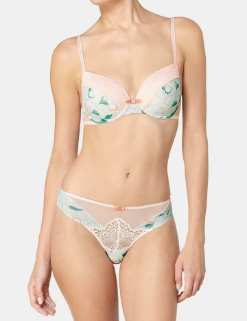 Sutien Triumph, crem&verde, 75B Galben